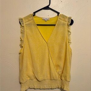 Love Yellow Flutter Sleeve Wrap Top